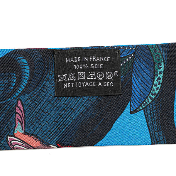 エルメス ツイリー TREE OF SONG ツリーオブソング スカーフ ブルー マルチカラー シルク レディース HERMES 【中古】