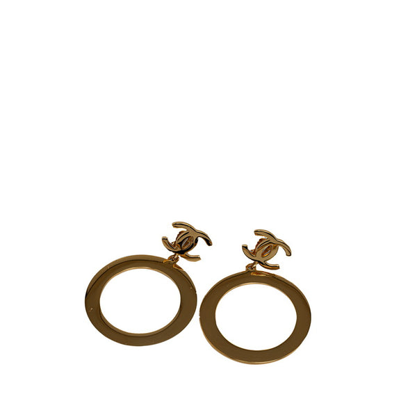 シャネル ココマーク ループ イヤリング ゴールド メッキ レディース CHANEL 【中古】