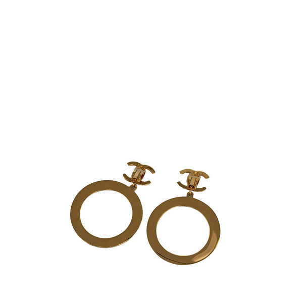 シャネル ココマーク ループ イヤリング ゴールド メッキ レディース CHANEL 【中古】