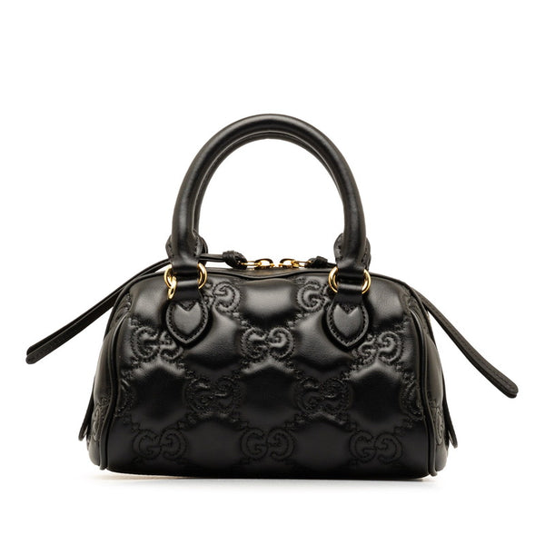 グッチ GGマトラッセ キルティングミディアム ハンドバッグ ショルダーバッグ 2WAY 702251 ブラック レザー レディース GUCCI 【中古】