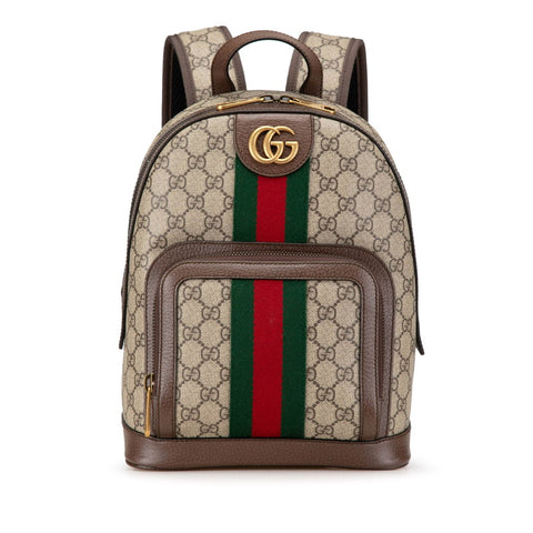 グッチ GGスプリーム オフィディア リュック バックパック 547965 ベージュ ブラウン PVC レザー レディース GUCCI 【中古】