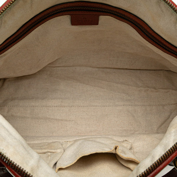 グッチ GGキャンバス バンブー ハンドバッグ 339002 ベージュ ブラウン キャンバス レザー レディース GUCCI 【中古】