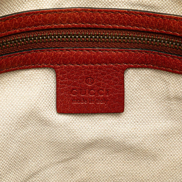 グッチ GGキャンバス バンブー ハンドバッグ 339002 ベージュ ブラウン キャンバス レザー レディース GUCCI 【中古】