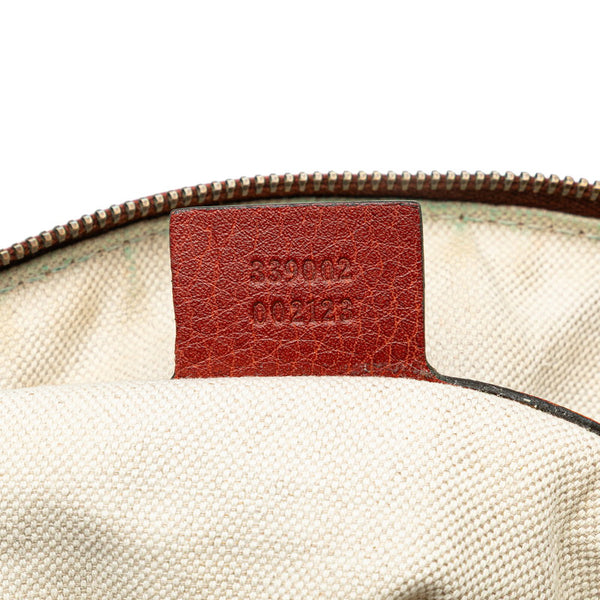 グッチ GGキャンバス バンブー ハンドバッグ 339002 ベージュ ブラウン キャンバス レザー レディース GUCCI 【中古】