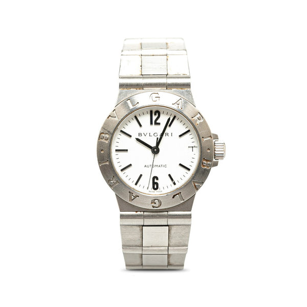 ブルガリ ディアゴノ スポーツ 腕時計 LCV29S 自動巻き ホワイト文字盤 ステンレススチール レディース BVLGARI 【中古】