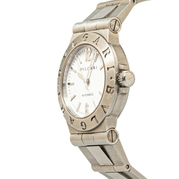 ブルガリ ディアゴノ スポーツ 腕時計 LCV29S 自動巻き ホワイト文字盤 ステンレススチール レディース BVLGARI 【中古】
