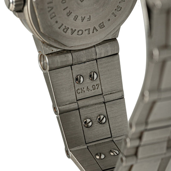 ブルガリ ディアゴノ スポーツ 腕時計 LCV29S 自動巻き ホワイト文字盤 ステンレススチール レディース BVLGARI 【中古】