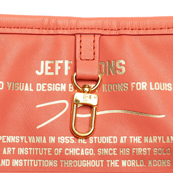 ルイ ヴィトン × ジェフ クーンズ Jeff Koons ネヴァーフルMM マスターズコレクション トートバッグ M43357 ブラウン ピンク PVC レザー レディース LOUIS VUITTON 【中古】