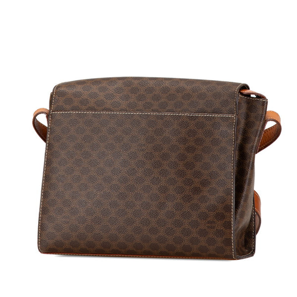 セリーヌ マカダム 斜め掛け ショルダーバッグ ブラウン PVC レザー レディース CELINE 【中古】