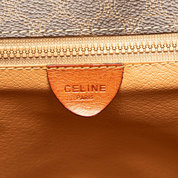セリーヌ マカダム 斜め掛け ショルダーバッグ ブラウン PVC レザー レディース CELINE 【中古】