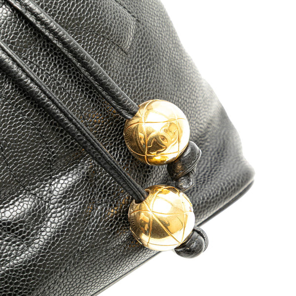 シャネル ココマーク 斜め掛け チェーン ショルダーバッグ ブラック キャビアスキン レディース CHANEL 【中古】