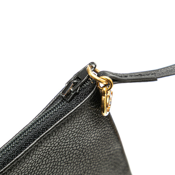 シャネル ココマーク 斜め掛け チェーン ショルダーバッグ ブラック キャビアスキン レディース CHANEL 【中古】