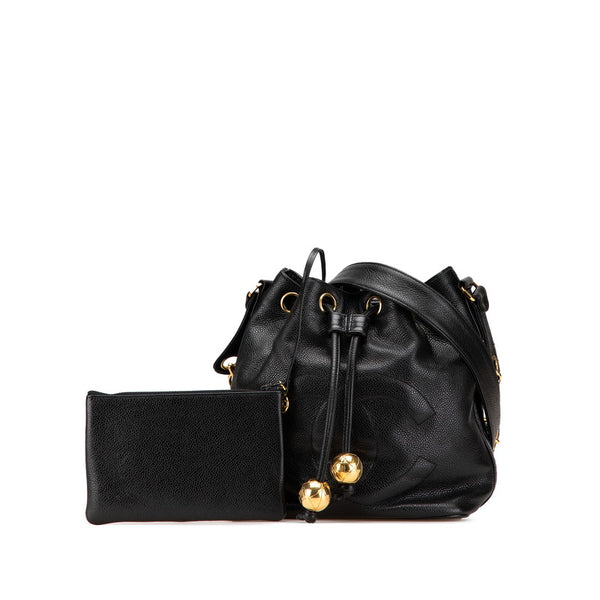 シャネル ココマーク 斜め掛け チェーン ショルダーバッグ ブラック キャビアスキン レディース CHANEL 【中古】