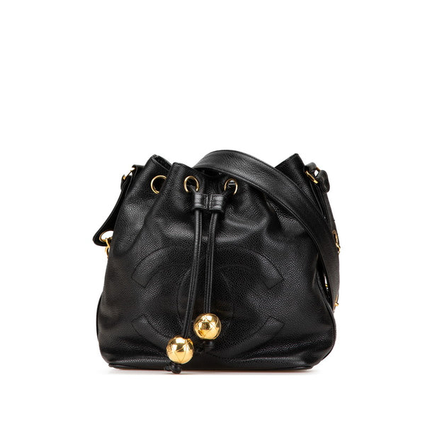 シャネル ココマーク 斜め掛け チェーン ショルダーバッグ ブラック キャビアスキン レディース CHANEL 【中古】