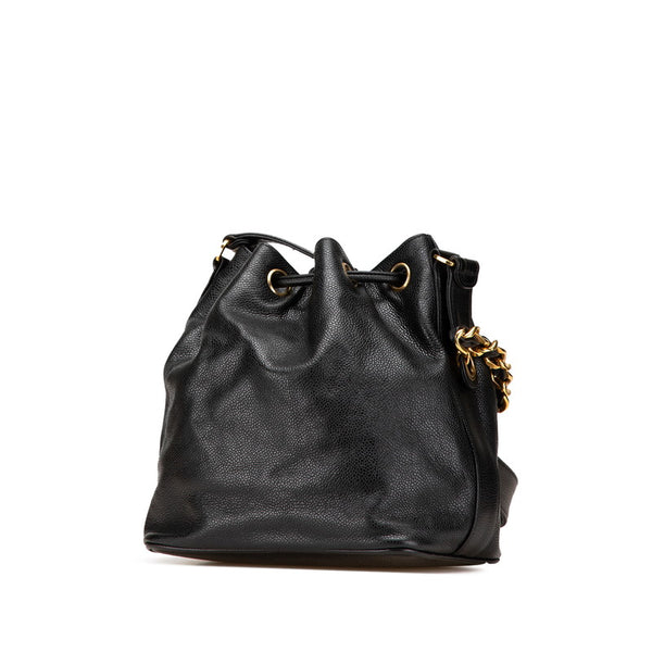 シャネル ココマーク 斜め掛け チェーン ショルダーバッグ ブラック キャビアスキン レディース CHANEL 【中古】