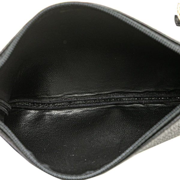 シャネル ココマーク 斜め掛け チェーン ショルダーバッグ ブラック キャビアスキン レディース CHANEL 【中古】