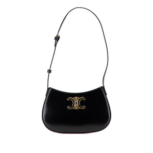 セリーヌ トリオンフ ミディアム ティリー ワンショルダーバッグ ハンドバッグ ブラック レザー レディース CELINE 【中古】