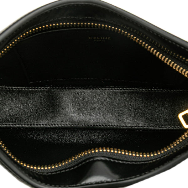 セリーヌ トリオンフ ミディアム ティリー ワンショルダーバッグ ハンドバッグ ブラック レザー レディース CELINE 【中古】