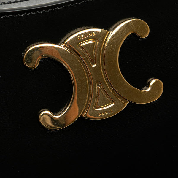 セリーヌ トリオンフ ミディアム ティリー ワンショルダーバッグ ハンドバッグ ブラック レザー レディース CELINE 【中古】