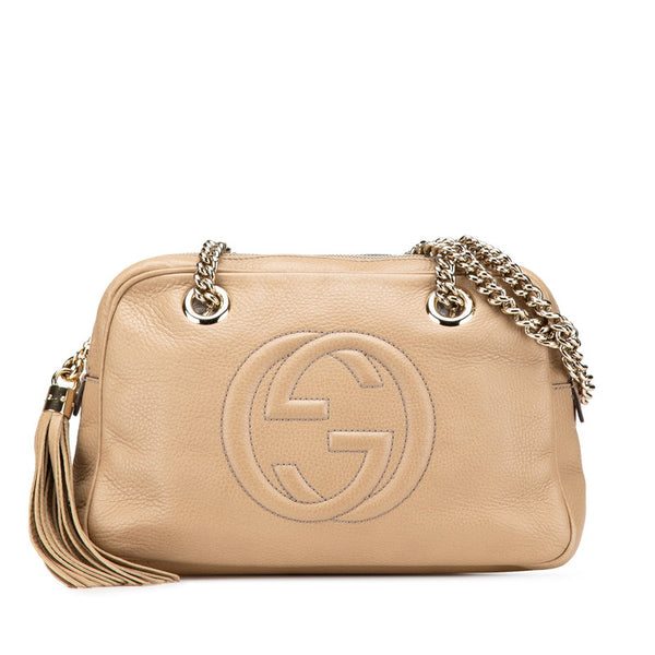 グッチ ソーホー チェーン ワンショルダーバッグ 308983 グレージュ レザー レディース GUCCI 【中古】