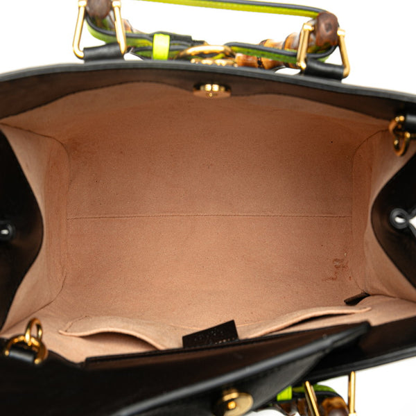 グッチ GGマーモント バンブー ハンドバッグ ショルダーバッグ 2WAY 660195 ブラック レザー レディース GUCCI 【中古】