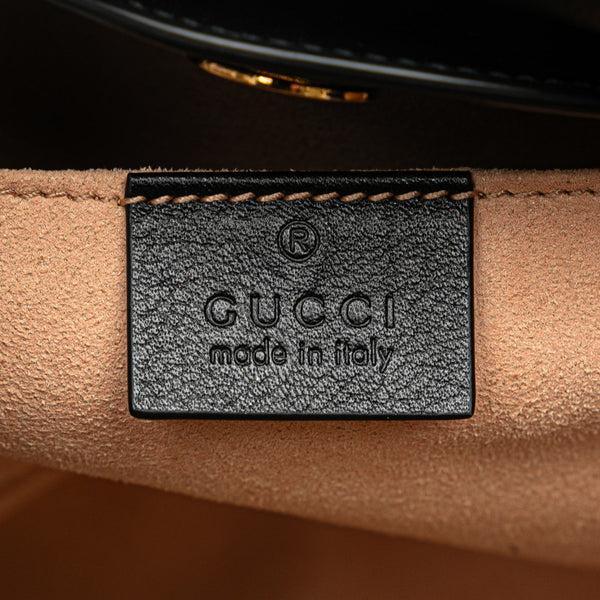 グッチ GGマーモント バンブー ハンドバッグ ショルダーバッグ 2WAY 660195 ブラック レザー レディース GUCCI 【中古】
