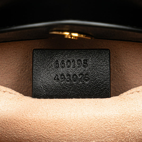 グッチ GGマーモント バンブー ハンドバッグ ショルダーバッグ 2WAY 660195 ブラック レザー レディース GUCCI 【中古】