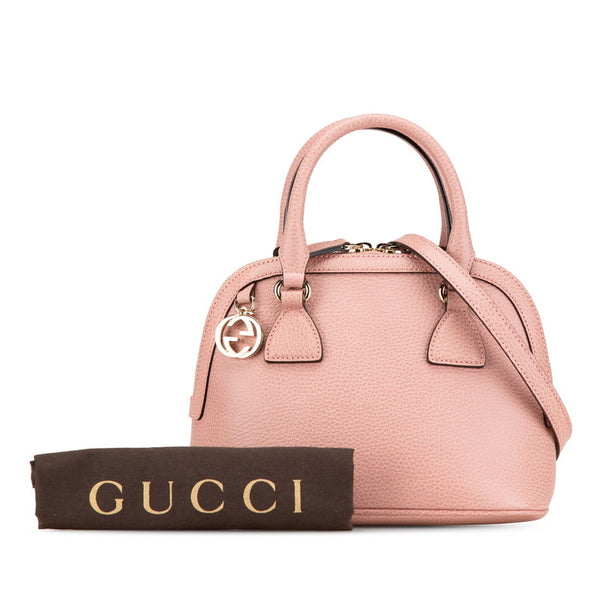 グッチ インターロッキングG ハンドバッグ ショルダーバッグ 2WAY 449661 ピンク レザー レディース GUCCI 【中古】