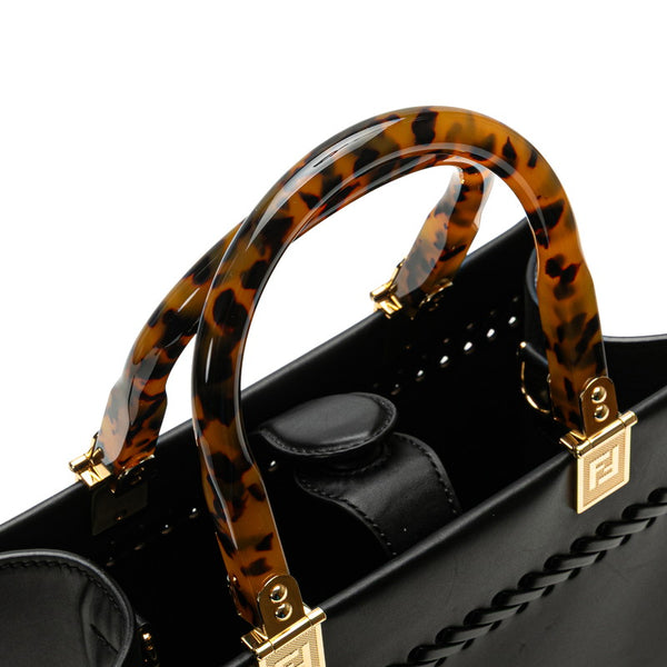 フェンディ サンシャインスモール ハンドバッグ ショルダーバッグ 2WAY 8BH390 ブラック ブラウン レザー レディース FENDI 【中古】