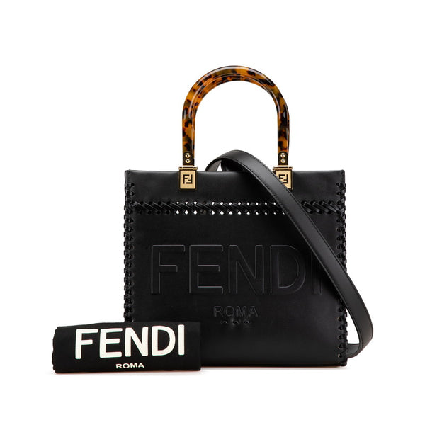 フェンディ サンシャインスモール ハンドバッグ ショルダーバッグ 2WAY 8BH390 ブラック ブラウン レザー レディース FENDI 【中古】