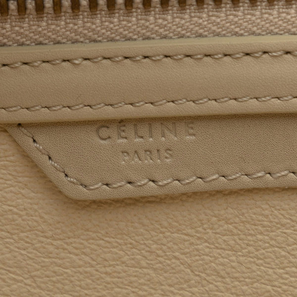 セリーヌ ラゲージマイクロショッパー ハンドバッグ ベージュ ホワイト レザー レディース CELINE 【中古】