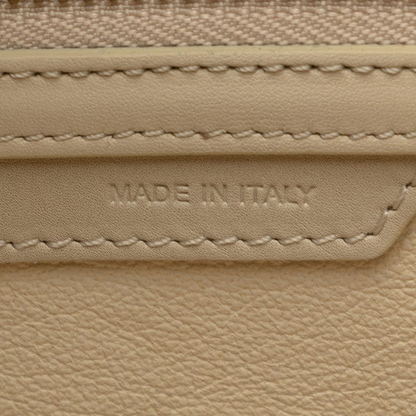 セリーヌ ラゲージマイクロショッパー ハンドバッグ ベージュ ホワイト レザー レディース CELINE 【中古】