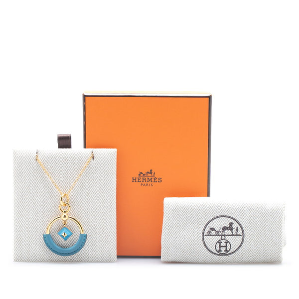 エルメス ループ メドール ネックレス ブルージーン メッキ ヴォースイフト レディース HERMES 【中古】