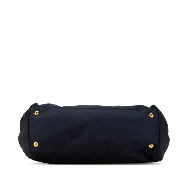 プラダ 三角ロゴプレート ハンドバッグ ショルダーバッグ 2WAY B1843M ネイビー ナイロン レザー レディース PRADA 【中古】
