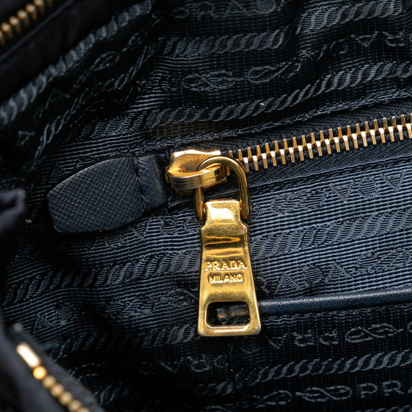 プラダ 三角ロゴプレート ハンドバッグ ショルダーバッグ 2WAY B1843M ネイビー ナイロン レザー レディース PRADA 【中古】