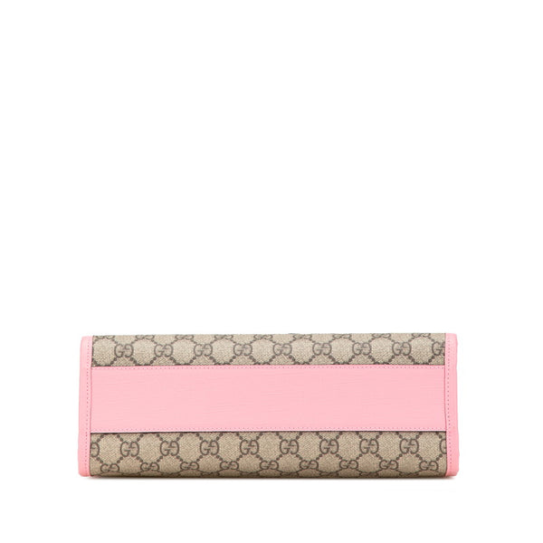 グッチ GGスプリーム チルドレンズ 3D ストロベリー ハンドバッグ 630589 ブラウン ピンク グリーン PVC レザー レディース GUCCI 【中古】