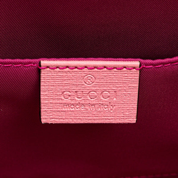 グッチ GGスプリーム チルドレンズ 3D ストロベリー ハンドバッグ 630589 ブラウン ピンク グリーン PVC レザー レディース GUCCI 【中古】