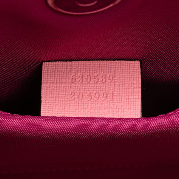 グッチ GGスプリーム チルドレンズ 3D ストロベリー ハンドバッグ 630589 ブラウン ピンク グリーン PVC レザー レディース GUCCI 【中古】