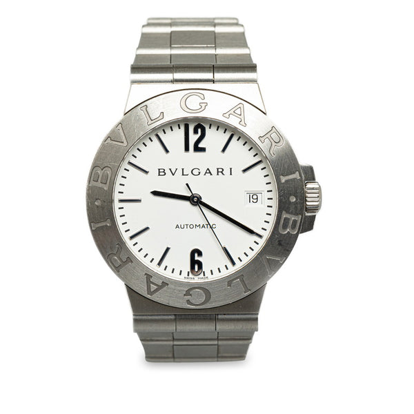 ブルガリ ディアゴノ スポーツ 腕時計 LCV38S 自動巻き ホワイト文字盤 ステンレススチール メンズ BVLGARI 【中古】