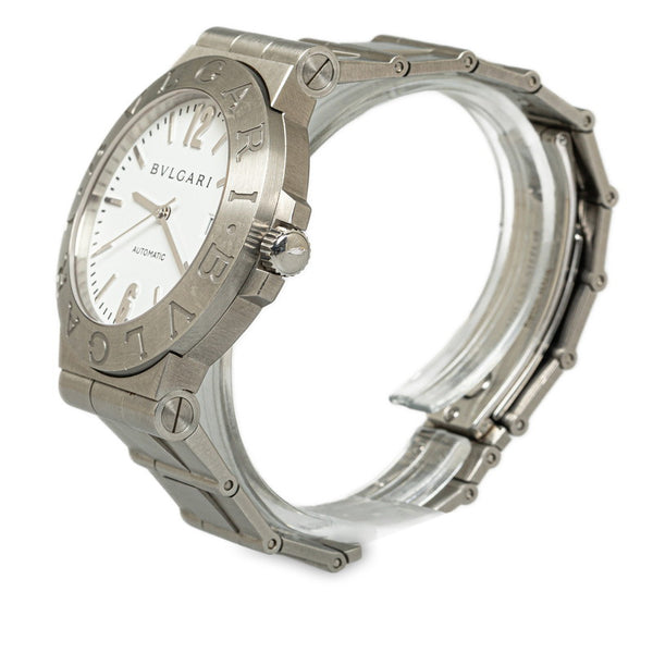 ブルガリ ディアゴノ スポーツ 腕時計 LCV38S 自動巻き ホワイト文字盤 ステンレススチール メンズ BVLGARI 【中古】