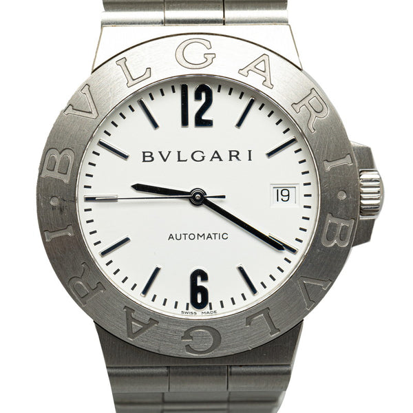 ブルガリ ディアゴノ スポーツ 腕時計 LCV38S 自動巻き ホワイト文字盤 ステンレススチール メンズ BVLGARI 【中古】