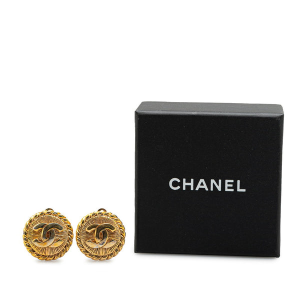 シャネル ココマーク ラウンド イヤリング ゴールド メッキ レディース CHANEL 【中古】