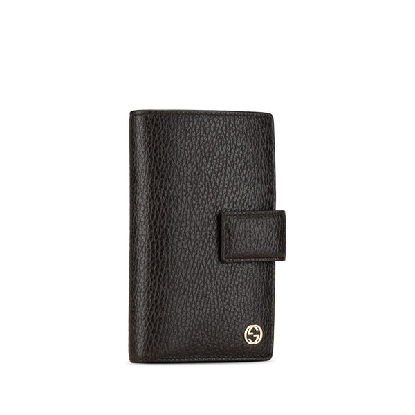 グッチ インターロッキングG 二つ折り財布 449344 ブラウン レザー レディース GUCCI 【中古】
