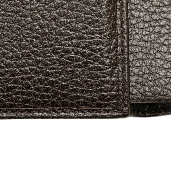 グッチ インターロッキングG 二つ折り財布 449344 ブラウン レザー レディース GUCCI 【中古】