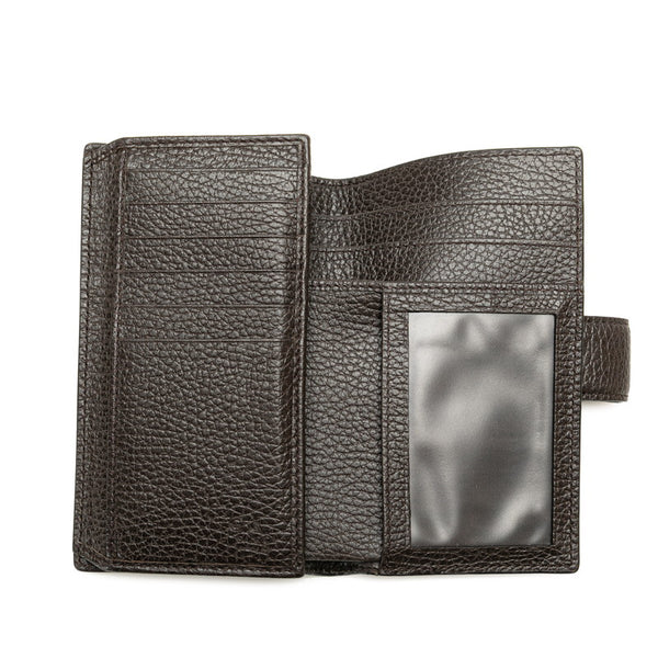 グッチ インターロッキングG 二つ折り財布 449344 ブラウン レザー レディース GUCCI 【中古】