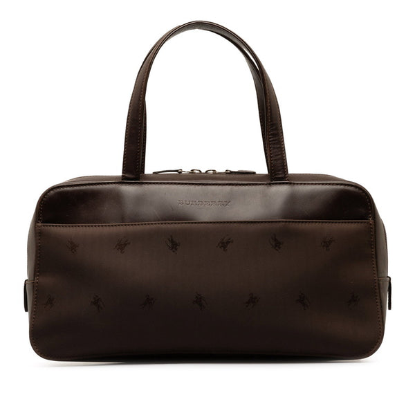 バーバリー シャドーホース ハンドバッグ ブラウン ナイロン レザー レディース BURBERRY 【中古】
