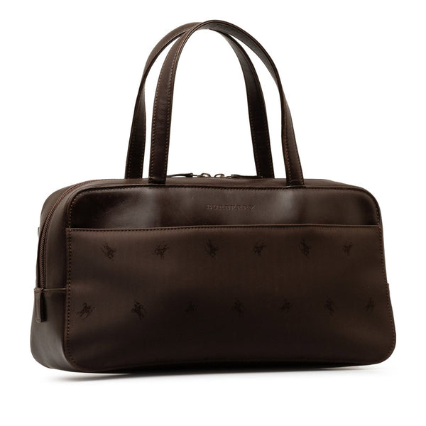 バーバリー シャドーホース ハンドバッグ ブラウン ナイロン レザー レディース BURBERRY 【中古】
