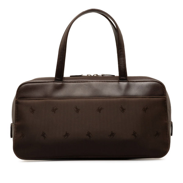 バーバリー シャドーホース ハンドバッグ ブラウン ナイロン レザー レディース BURBERRY 【中古】