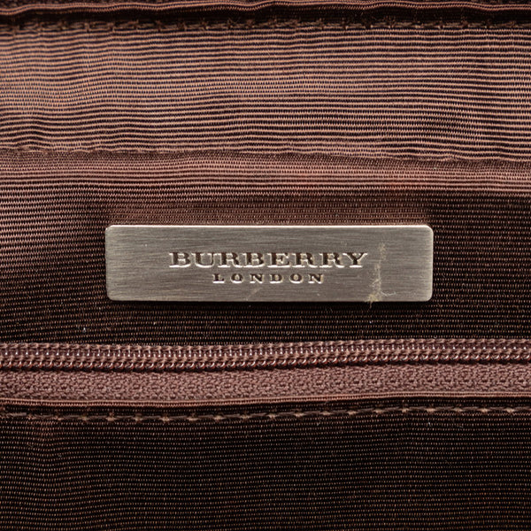 バーバリー シャドーホース ハンドバッグ ブラウン ナイロン レザー レディース BURBERRY 【中古】