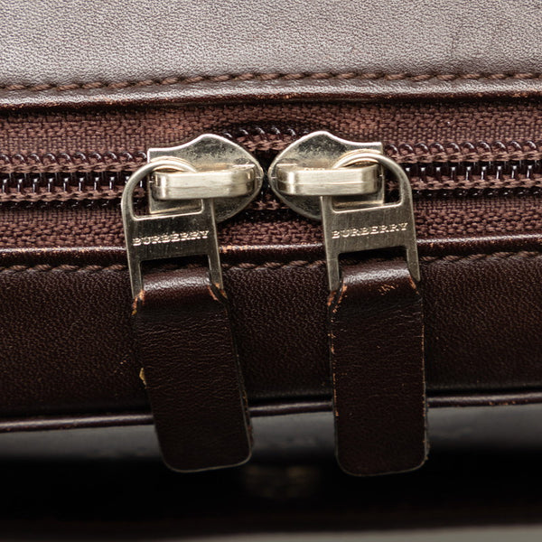 バーバリー シャドーホース ハンドバッグ ブラウン ナイロン レザー レディース BURBERRY 【中古】